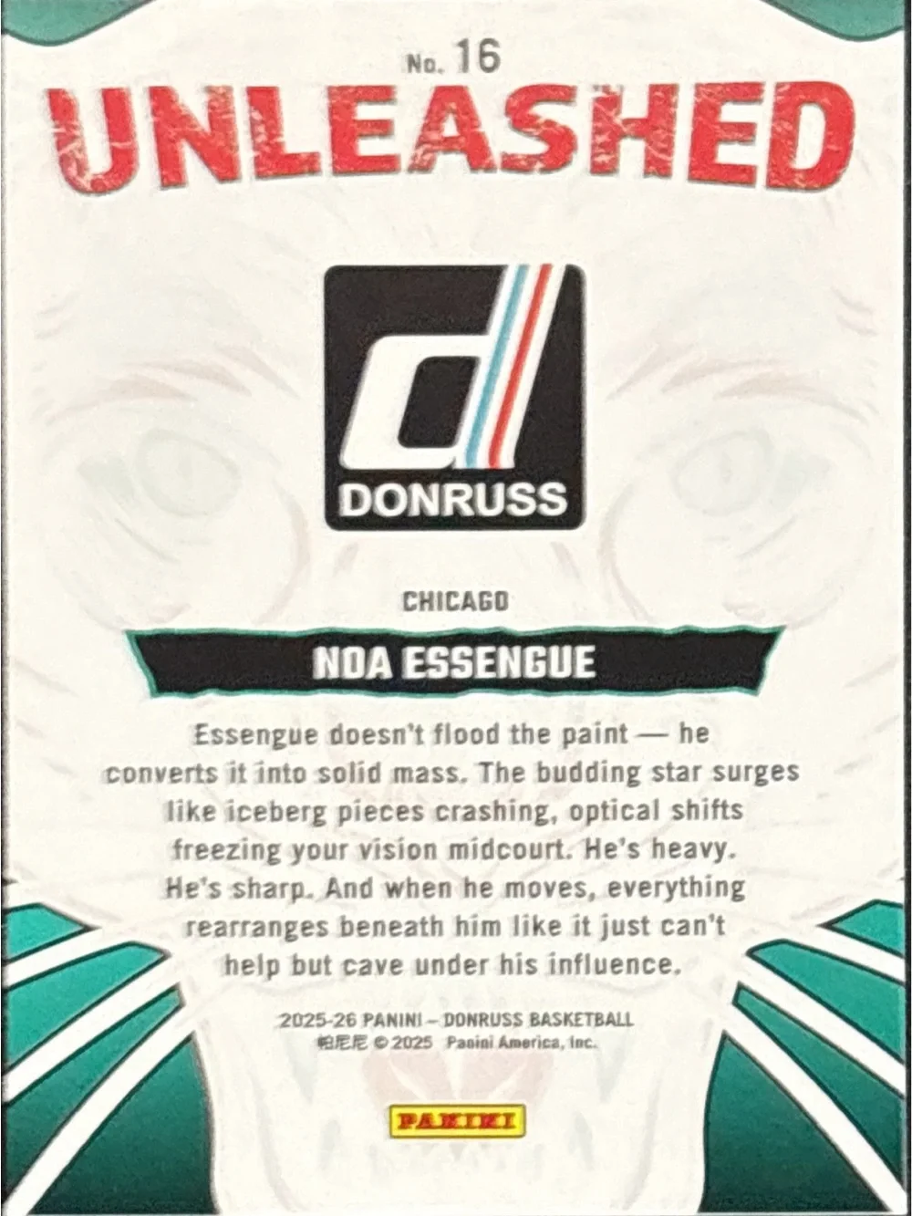 Panini Donruss Noa Essengue Unleashed Trading Card - Limited Print